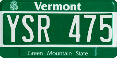 VT license plate YSR475