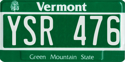 VT license plate YSR476