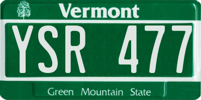 VT license plate YSR477