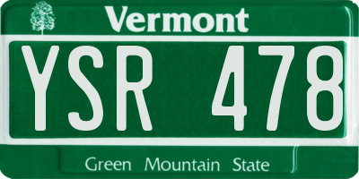 VT license plate YSR478