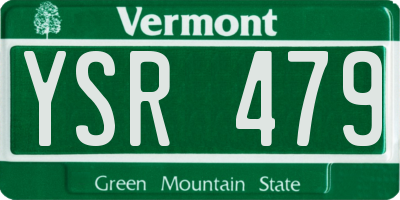VT license plate YSR479