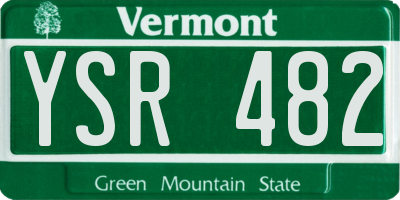 VT license plate YSR482