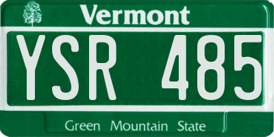 VT license plate YSR485
