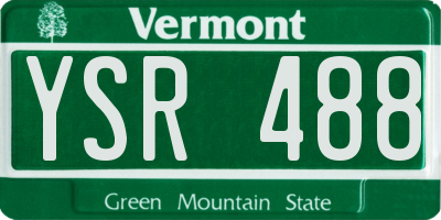 VT license plate YSR488