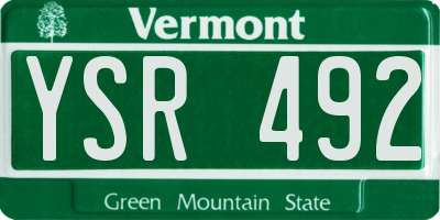 VT license plate YSR492