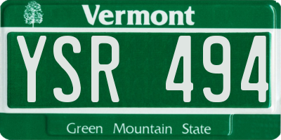VT license plate YSR494