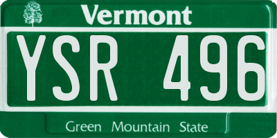 VT license plate YSR496