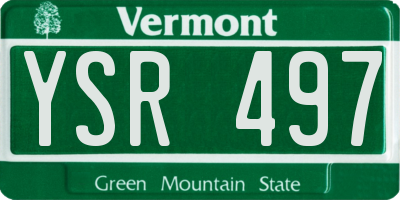 VT license plate YSR497