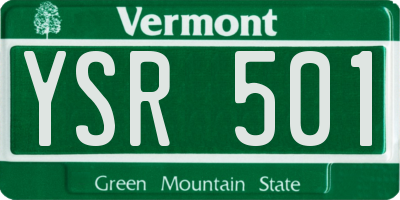 VT license plate YSR501