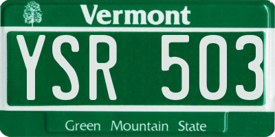 VT license plate YSR503