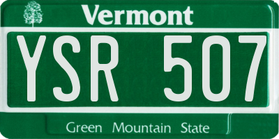 VT license plate YSR507