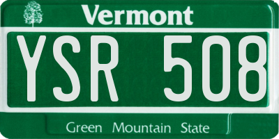 VT license plate YSR508