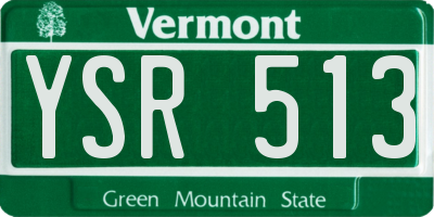VT license plate YSR513