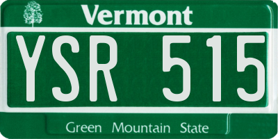 VT license plate YSR515