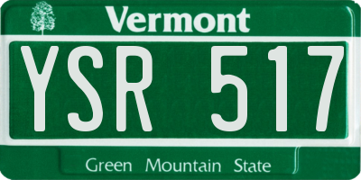VT license plate YSR517