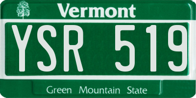 VT license plate YSR519