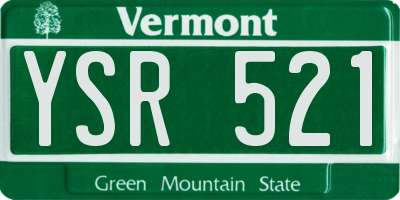 VT license plate YSR521