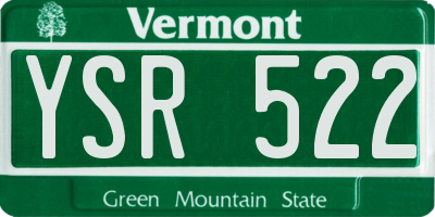 VT license plate YSR522