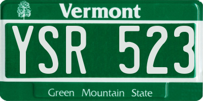 VT license plate YSR523