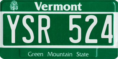 VT license plate YSR524