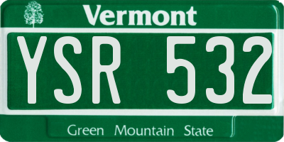 VT license plate YSR532