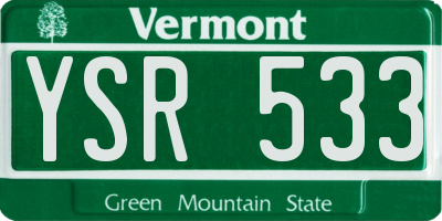 VT license plate YSR533