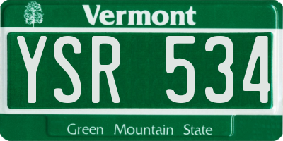 VT license plate YSR534