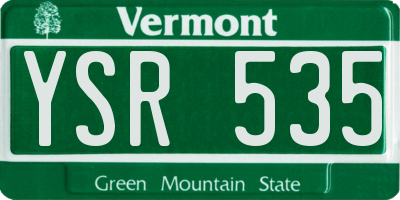 VT license plate YSR535