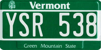 VT license plate YSR538