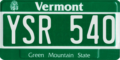 VT license plate YSR540