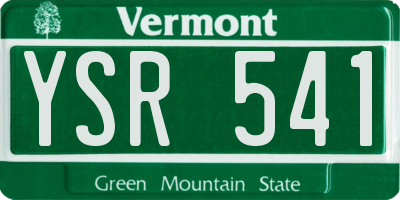 VT license plate YSR541
