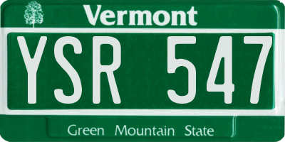 VT license plate YSR547