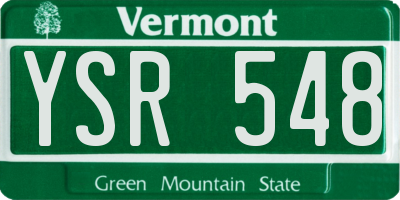 VT license plate YSR548