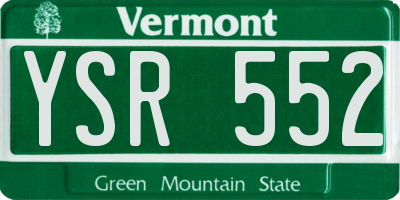 VT license plate YSR552