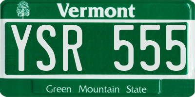 VT license plate YSR555