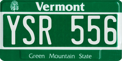 VT license plate YSR556