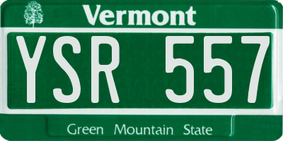 VT license plate YSR557