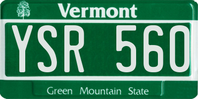 VT license plate YSR560