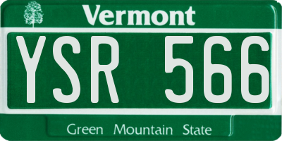VT license plate YSR566