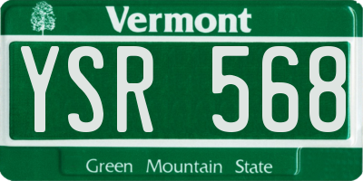 VT license plate YSR568