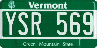 VT license plate YSR569