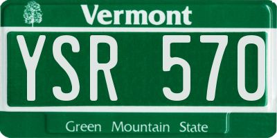 VT license plate YSR570