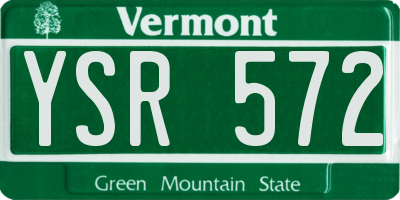 VT license plate YSR572