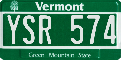 VT license plate YSR574