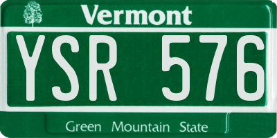 VT license plate YSR576