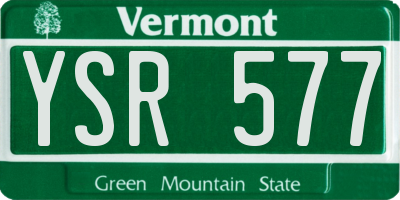 VT license plate YSR577