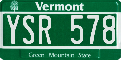 VT license plate YSR578