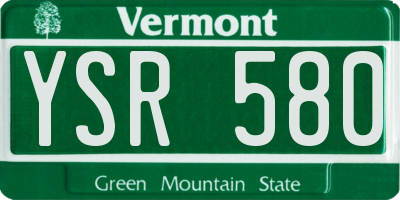 VT license plate YSR580