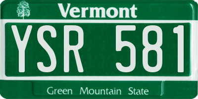 VT license plate YSR581