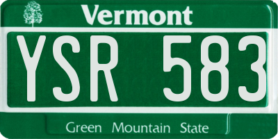 VT license plate YSR583